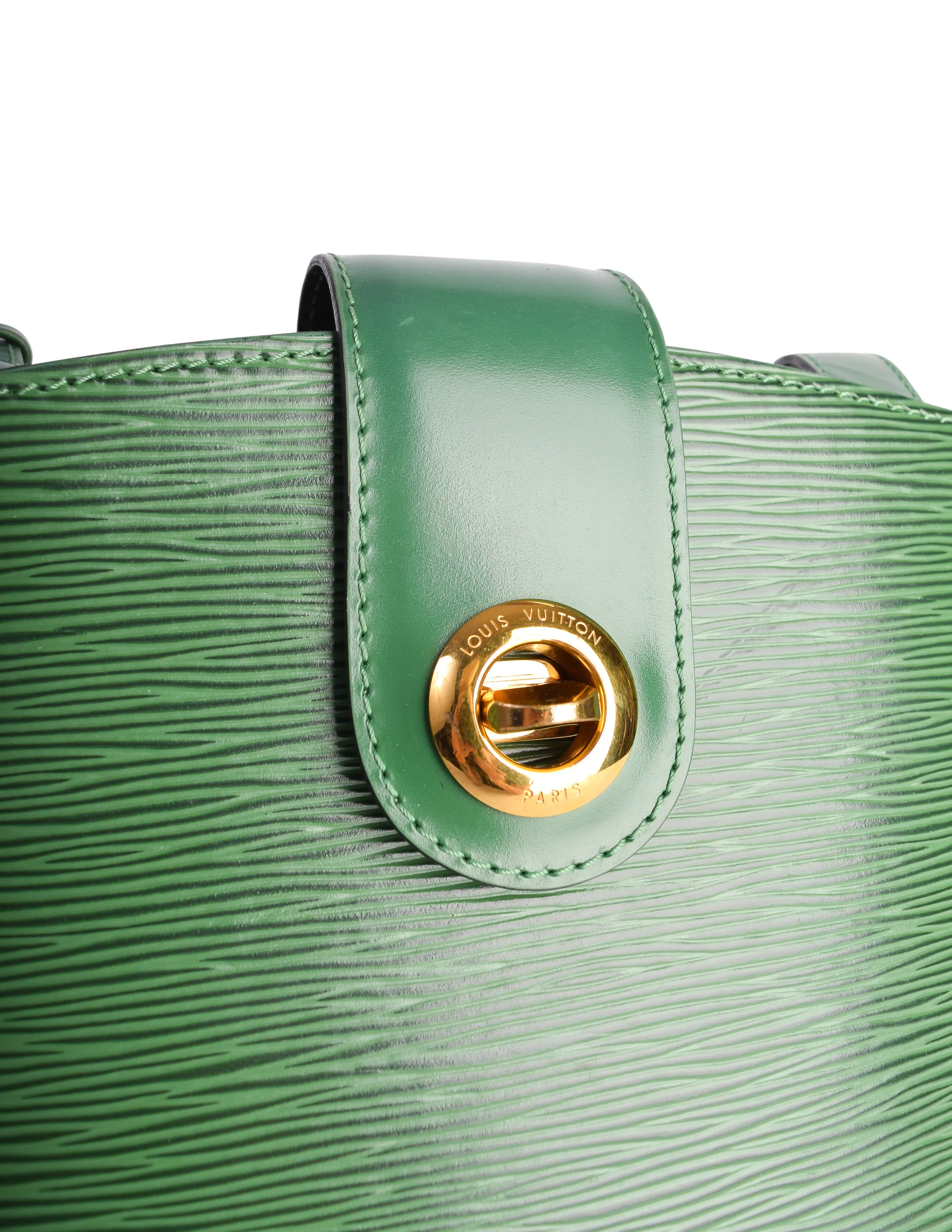 Louis Vuitton Vintage Cluny Green Epi Leather Bucket Shoulder Bag