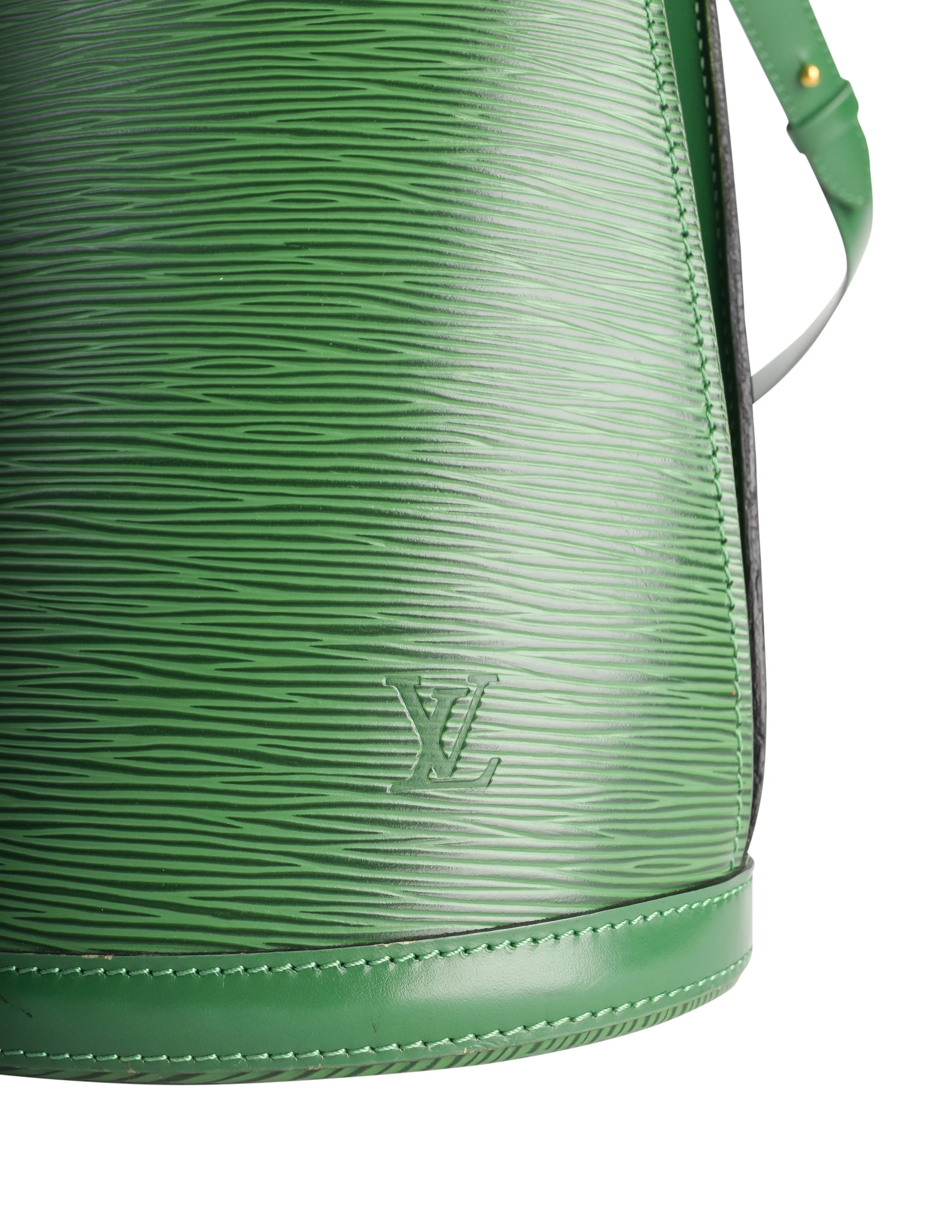 Louis Vuitton Vintage Cluny Green Epi Leather Bucket Shoulder Bag