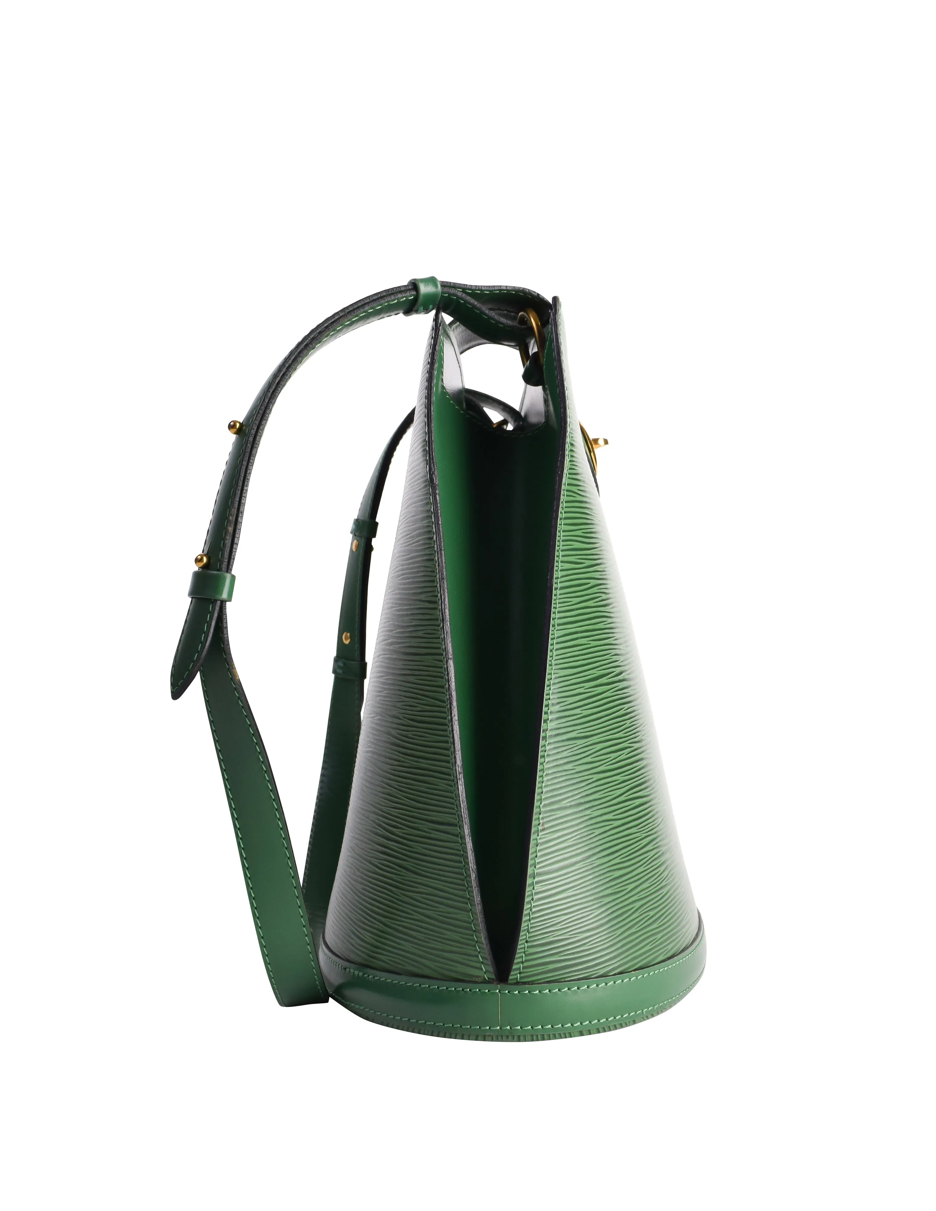 Louis Vuitton Vintage Cluny Green Epi Leather Bucket Shoulder Bag