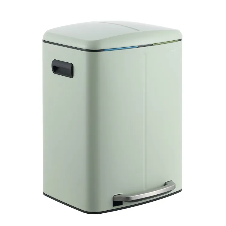 Marco Rectangular 10.5-Gallon Double Bucket Trash Can - Pistachio Gelato