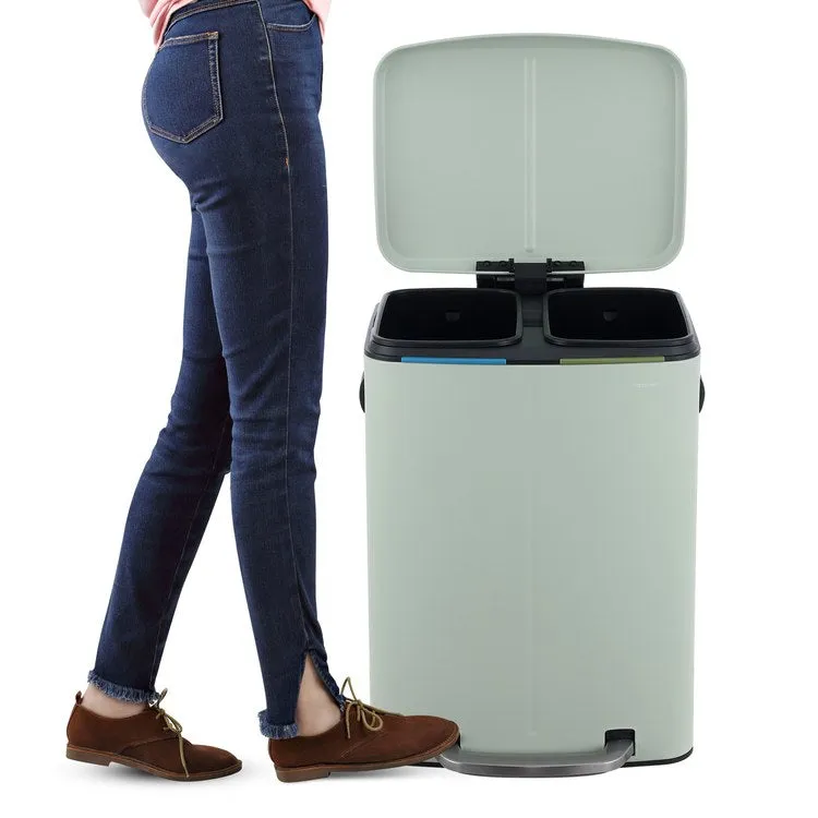 Marco Rectangular 10.5-Gallon Double Bucket Trash Can - Pistachio Gelato