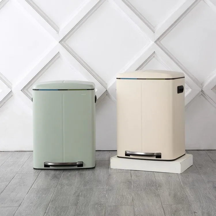 Marco Rectangular 10.5-Gallon Double Bucket Trash Can - Pistachio Gelato