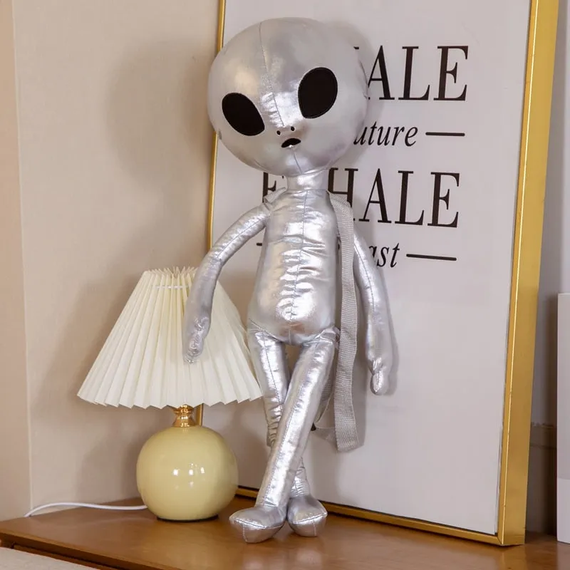 Metallic Alien Plush Backpacks