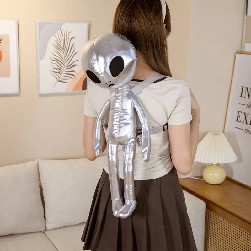 Metallic Alien Plush Backpacks