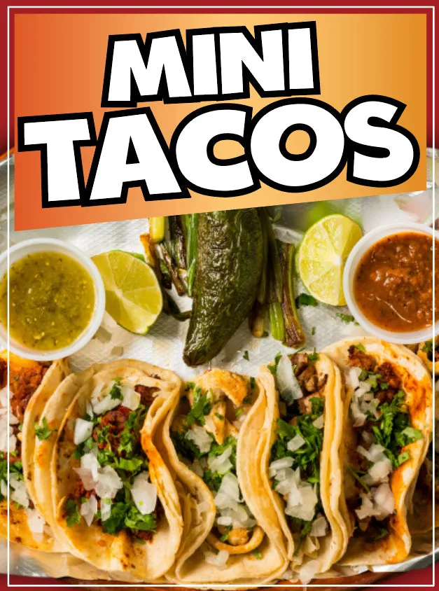 Mini Tacos Sticker Window Decal Truck Concession Vinyl Restaurant Wall poster Sticker Food Decal Mini TacosSigns