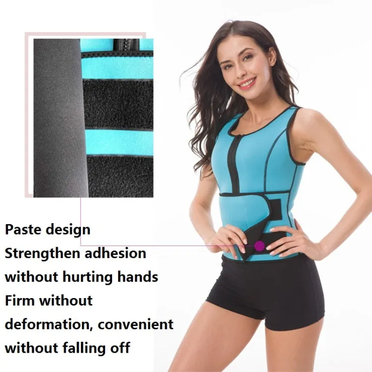Neoprene Corset Yoga Vest Sweat Suit Postpartum Belly Belt, Size:M(Rose Red)