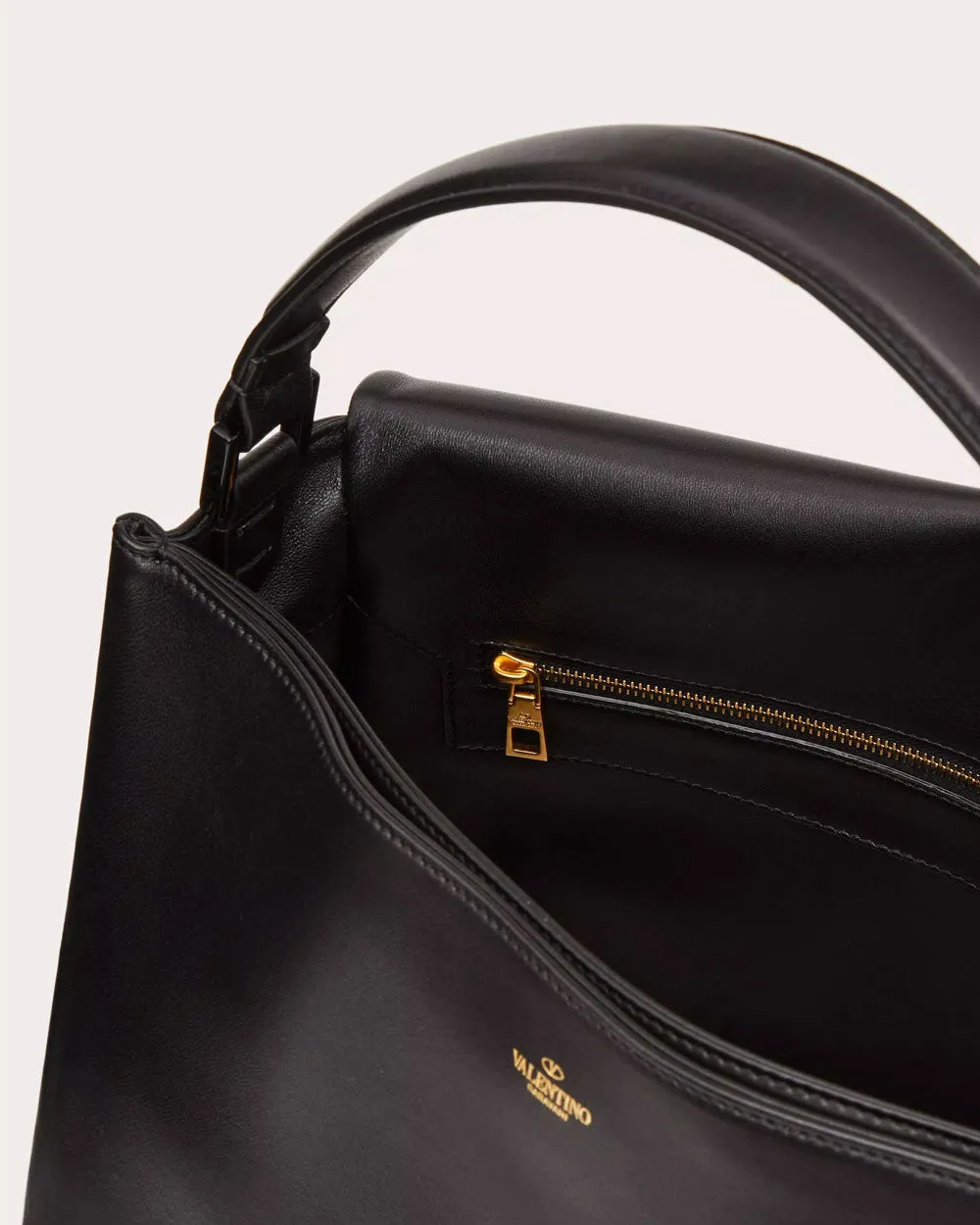 One Stud Maxi Hobo Bag in Black