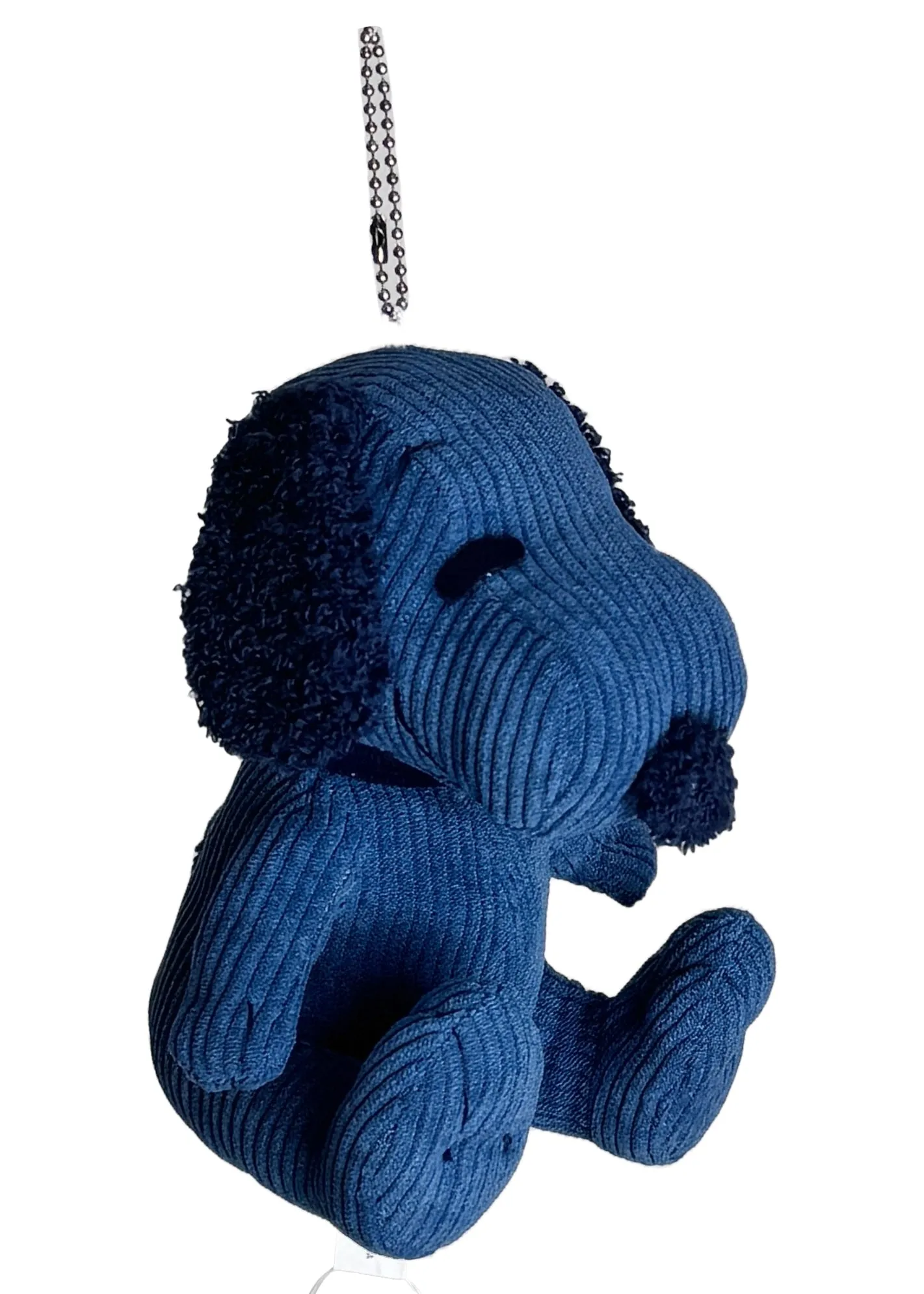 Peanuts Snoopy Navy Corduroy Plush Ball Chain Mascot Keychain