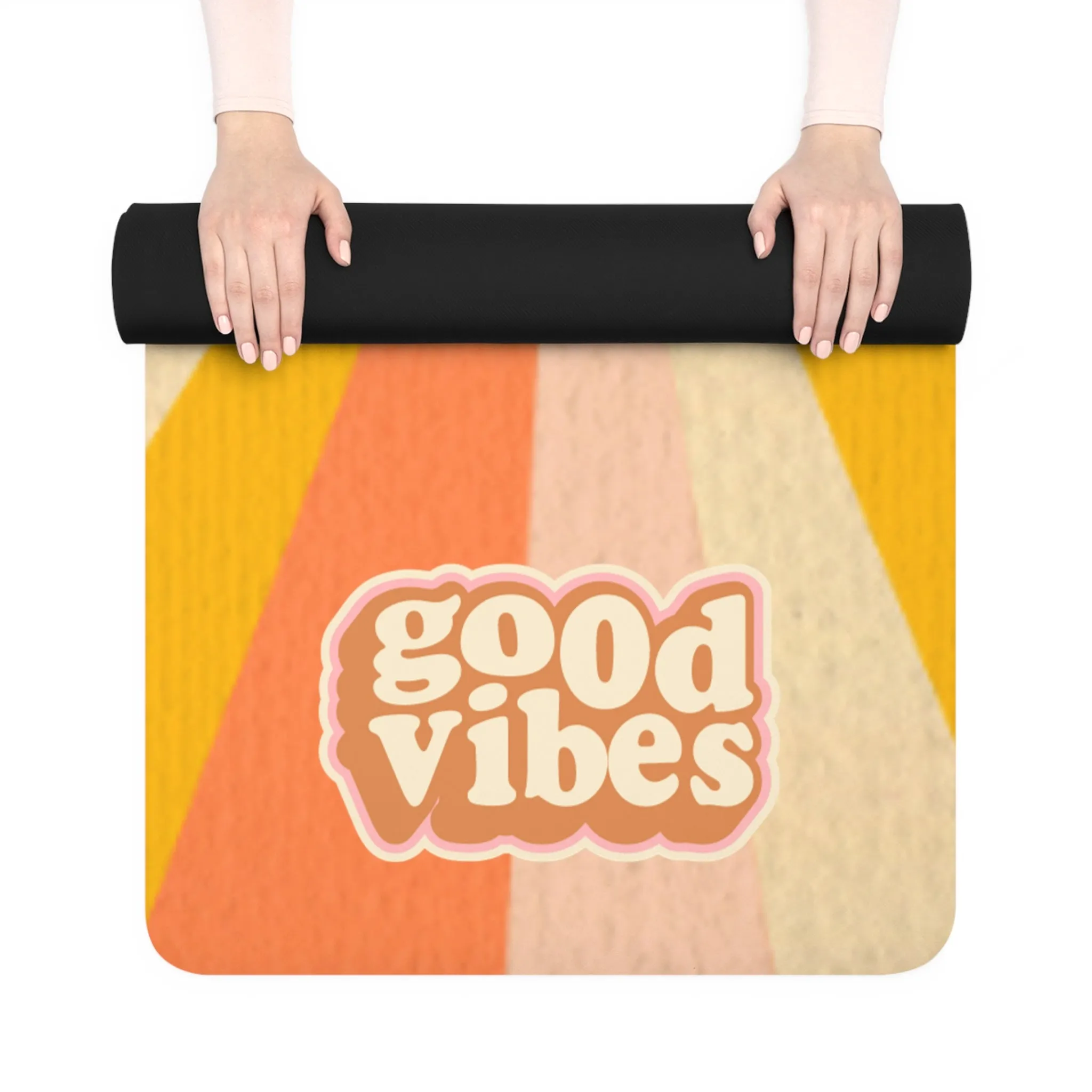 Personalized Bright and Cheerful Yoga Mat, Yoga Accessories, Gifts for Her, Yoga Gifts, non-slip surface, carrying case