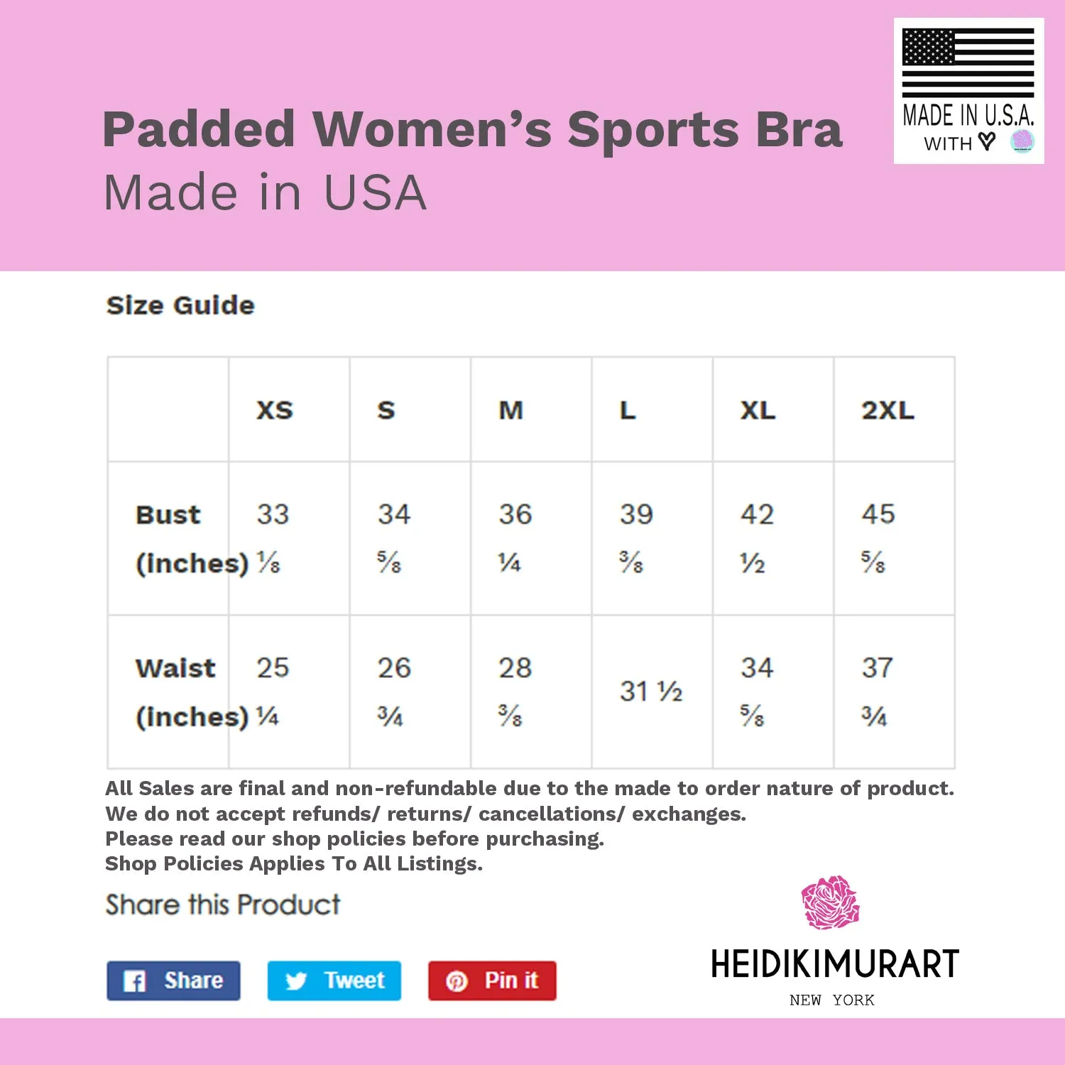 Pink Camo Women's Sports Bra, Army Military Print Padded Fitness Bra- Made in USA/EU