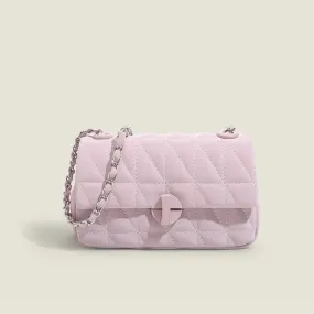Sohiwoo Solid Color Quilted Plaid Shoulder Bag Crossbody Bag Versatile Phone Storage Bag & Coin Purse