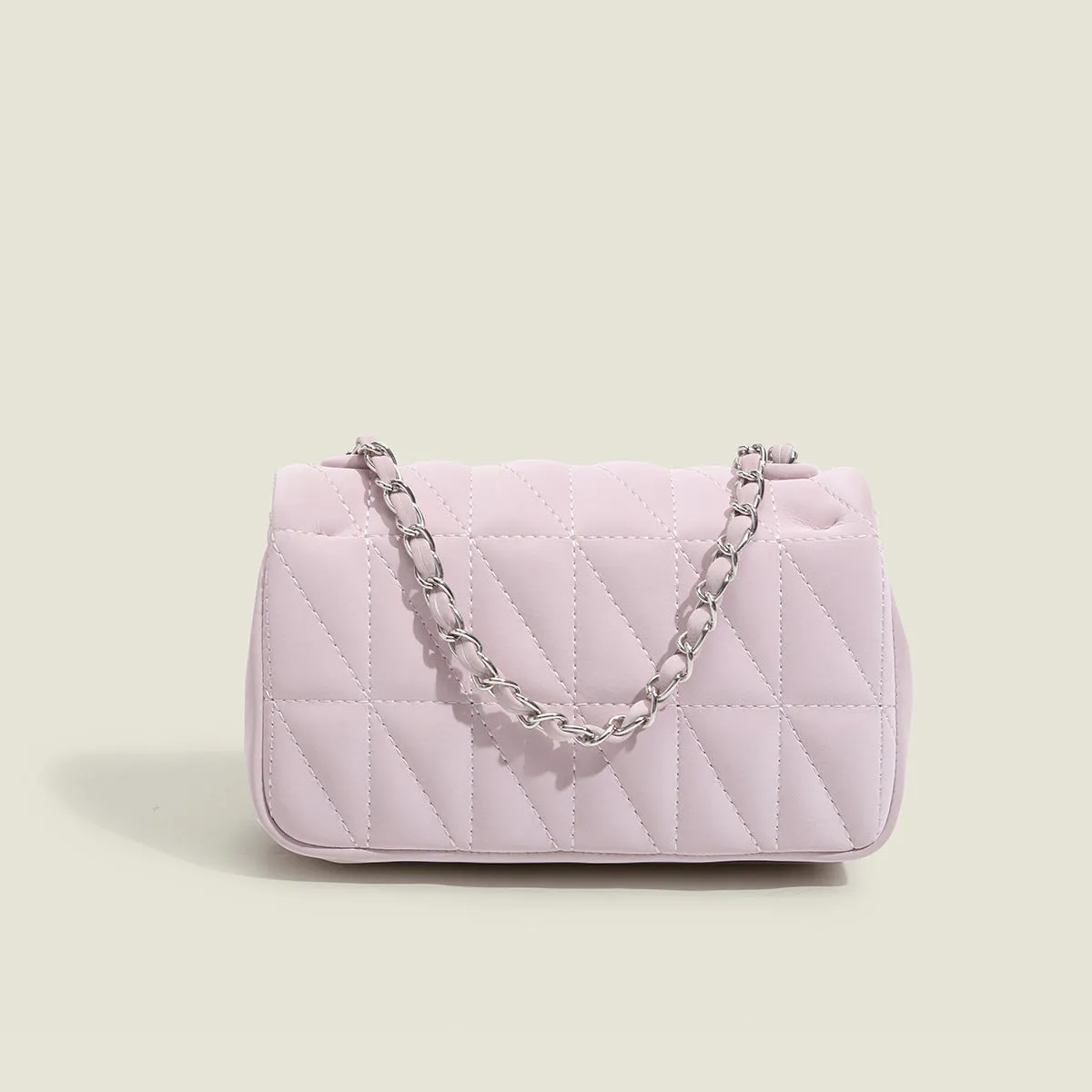 Sohiwoo Solid Color Quilted Plaid Shoulder Bag Crossbody Bag Versatile Phone Storage Bag & Coin Purse