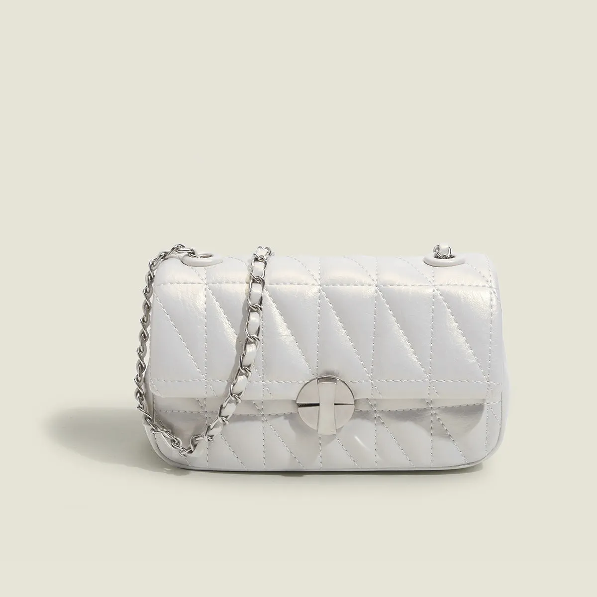 Sohiwoo Solid Color Quilted Plaid Shoulder Bag Crossbody Bag Versatile Phone Storage Bag & Coin Purse