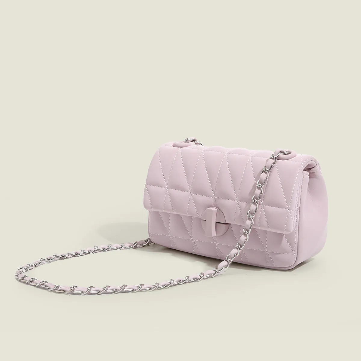 Sohiwoo Solid Color Quilted Plaid Shoulder Bag Crossbody Bag Versatile Phone Storage Bag & Coin Purse