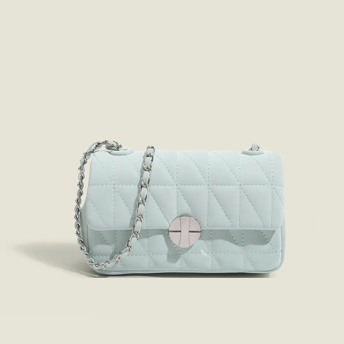 Sohiwoo Solid Color Quilted Plaid Shoulder Bag Crossbody Bag Versatile Phone Storage Bag & Coin Purse