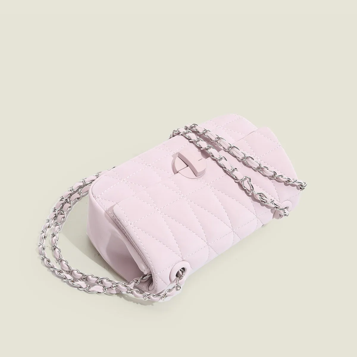 Sohiwoo Solid Color Quilted Plaid Shoulder Bag Crossbody Bag Versatile Phone Storage Bag & Coin Purse