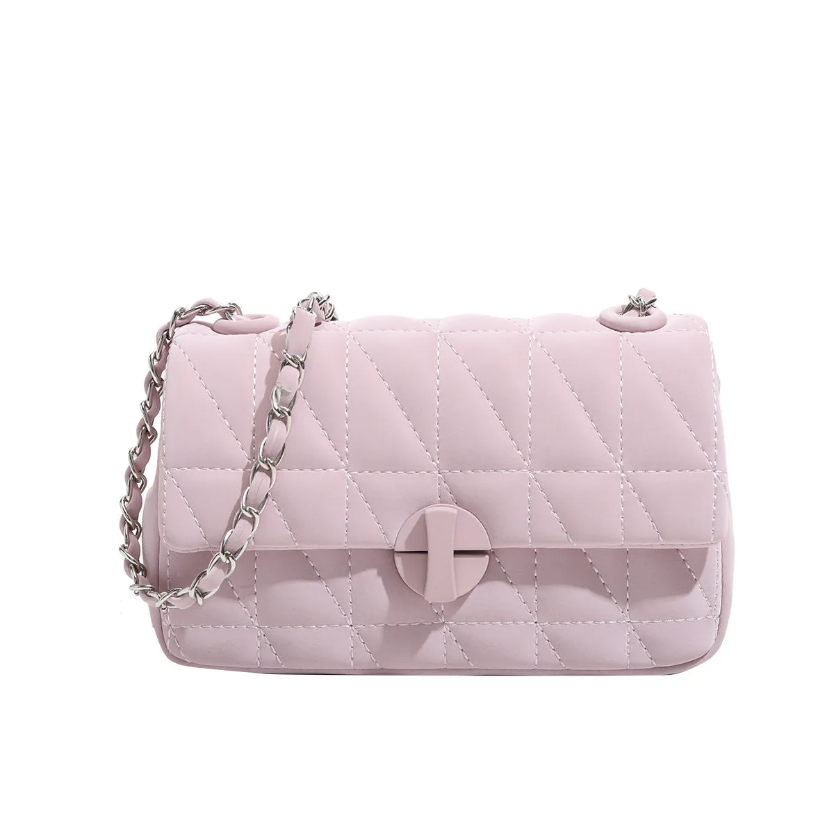 Sohiwoo Solid Color Quilted Plaid Shoulder Bag Crossbody Bag Versatile Phone Storage Bag & Coin Purse