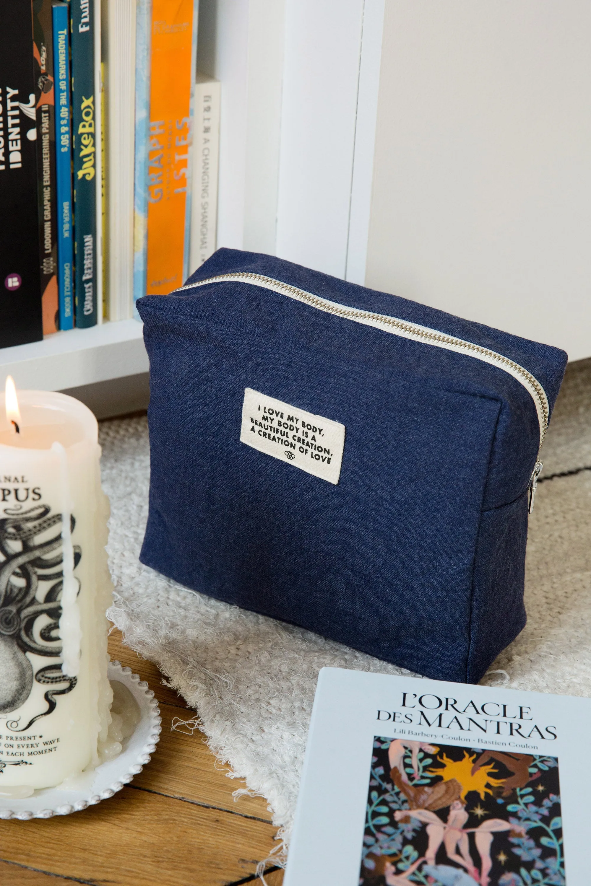 The pouch in collaboration with Lili Barbery - Recycled cotton Midnight Blue