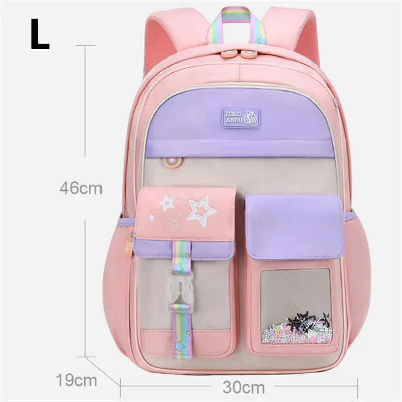 UAKISS  -  Children School Bags For Girls Kids Satchel Primary Orthopedic School Backpacks Princess Backpack teenager Schoolbag knapsack
