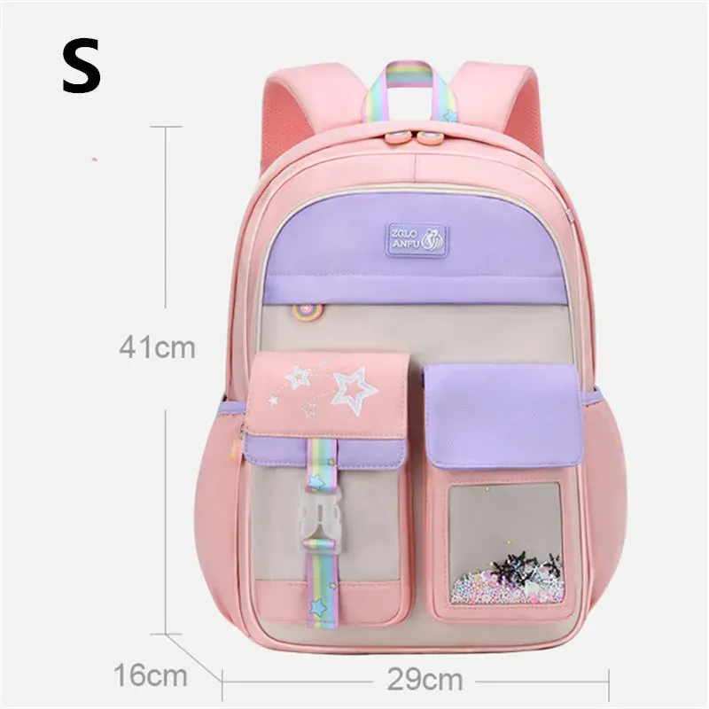 UAKISS  -  Children School Bags For Girls Kids Satchel Primary Orthopedic School Backpacks Princess Backpack teenager Schoolbag knapsack