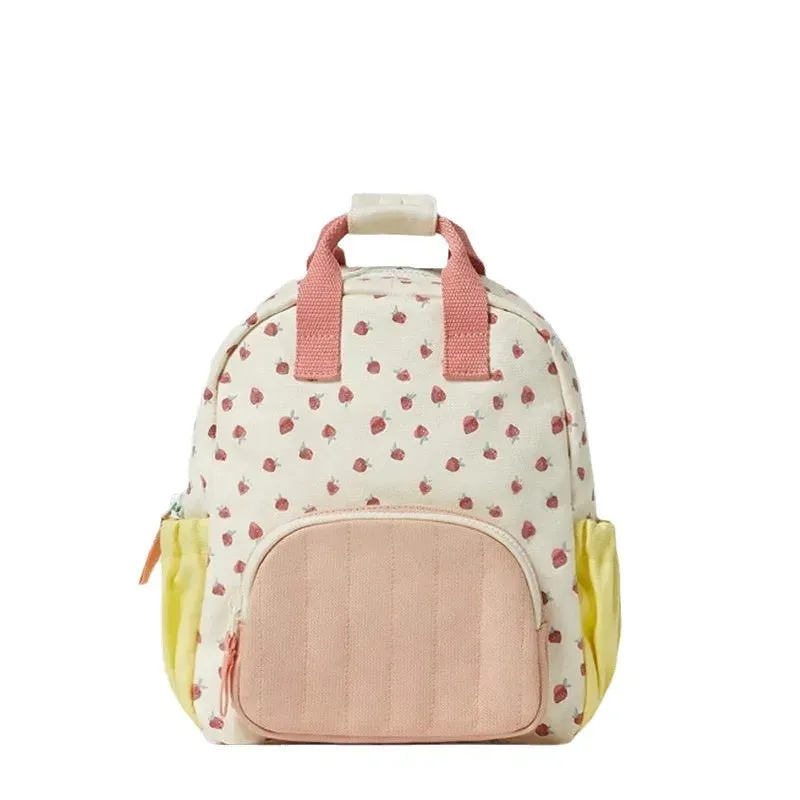 UAKISS  -  Kids Strawberry Printed Backpack Bag For Girls Children Daily Casual Cute School Bags Toddler New Style Trendy Minie Backpacks