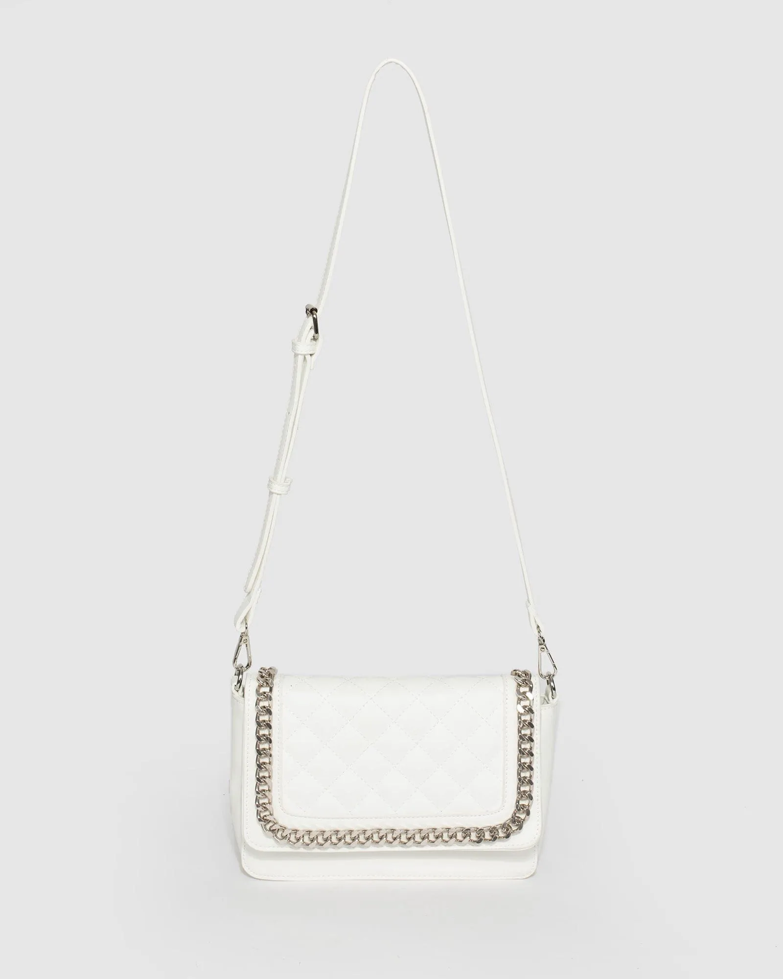 White Ivanna Chain Crossbody Bag