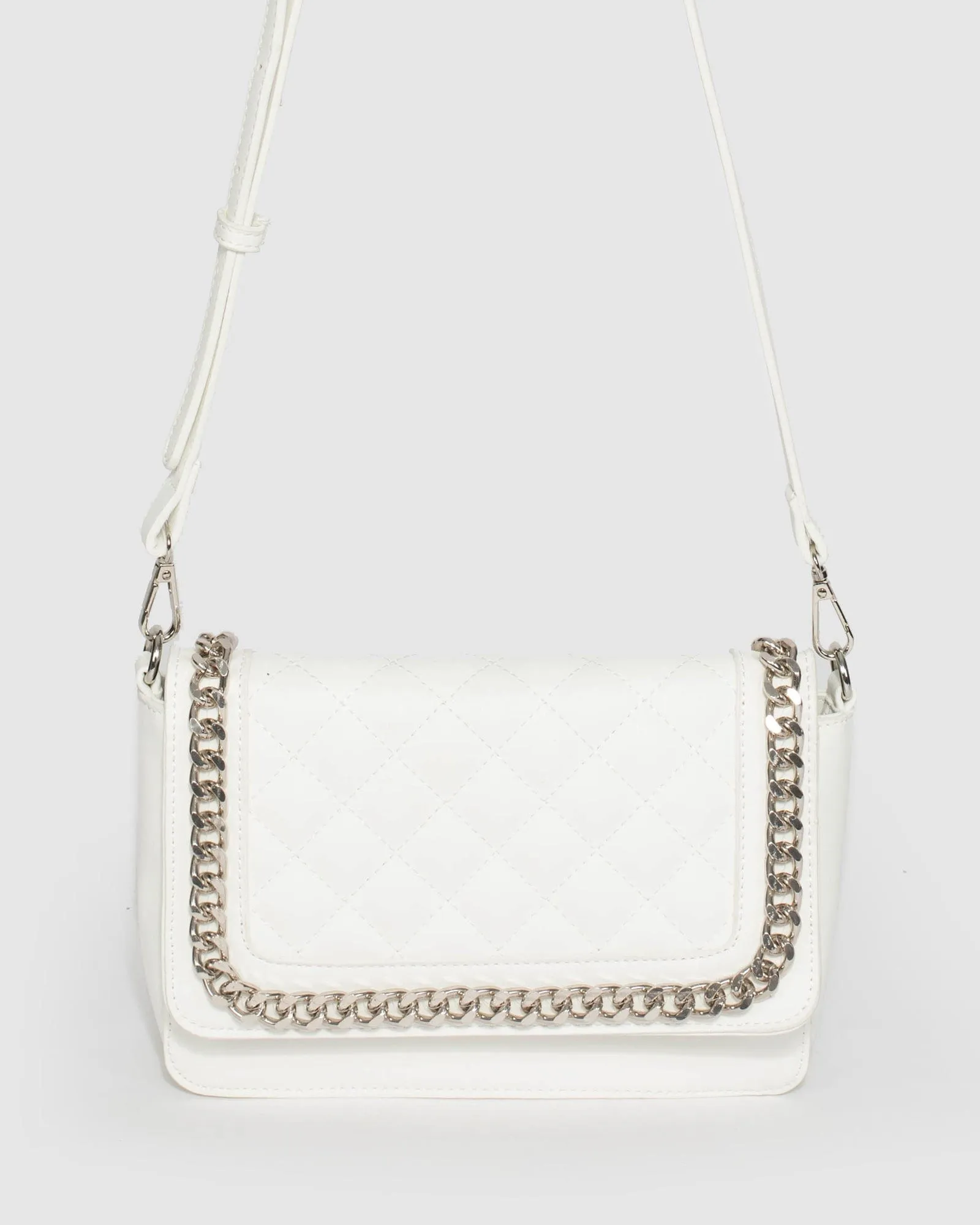 White Ivanna Chain Crossbody Bag