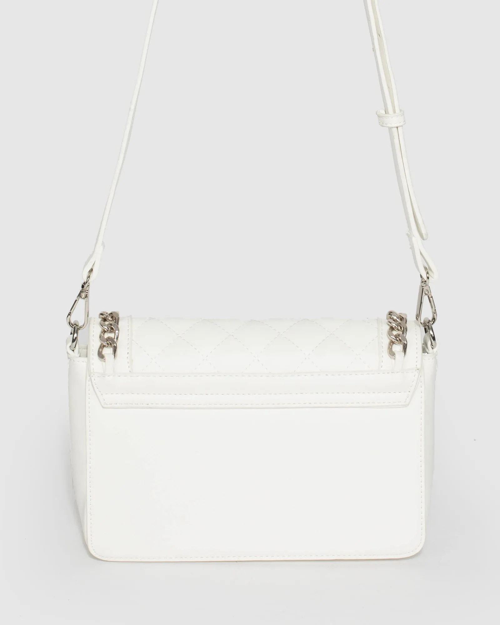 White Ivanna Chain Crossbody Bag