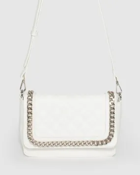 White Ivanna Chain Crossbody Bag