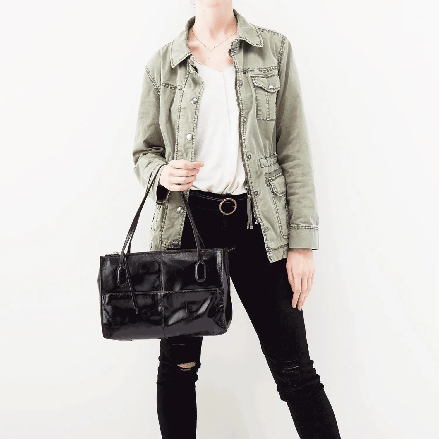 Women's Hobo Friar Black Leather
