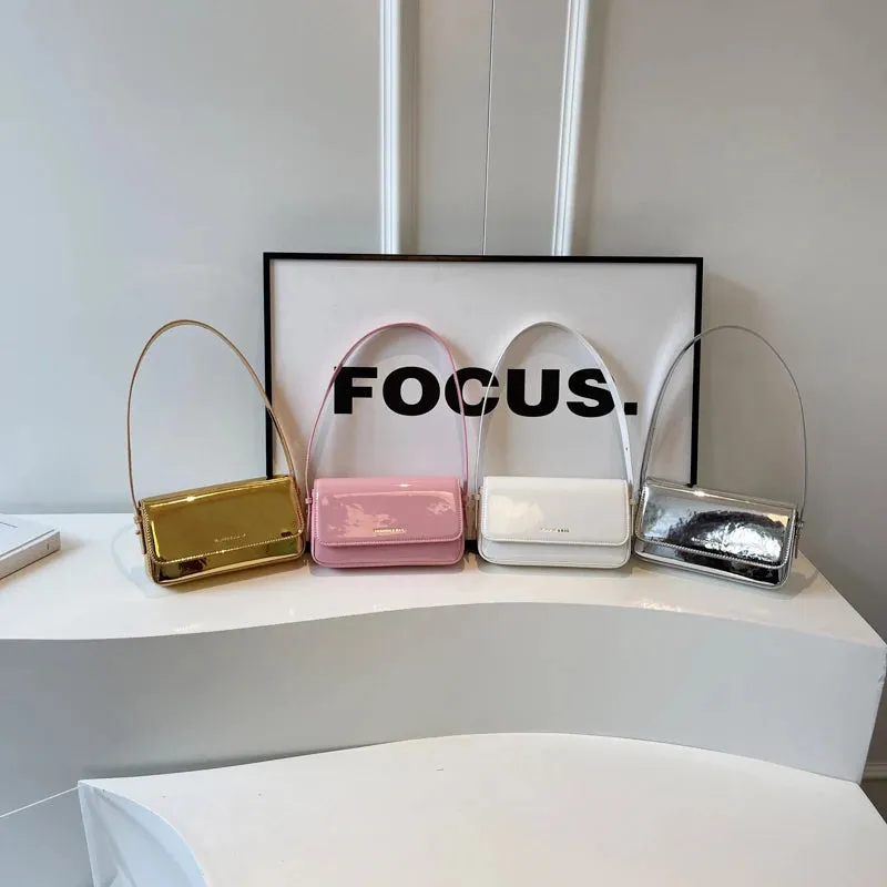 Y2K Style Mini PU Leather Cute Flap Crossbody Bags Luxury Silver Korean Fashion Shoulder Bag Designer Handbags and Purses