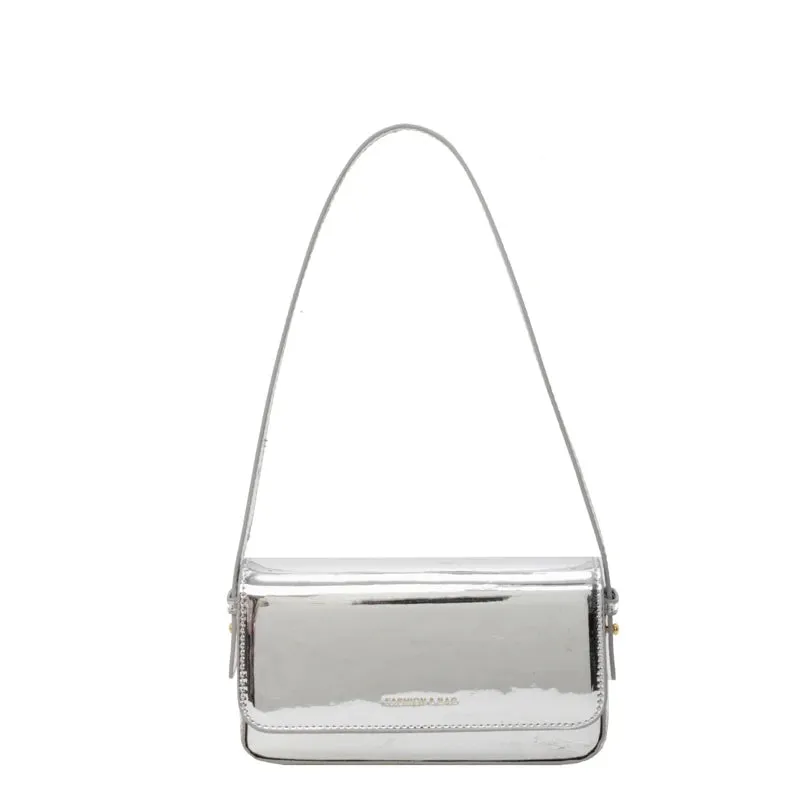 Y2K Style Mini PU Leather Cute Flap Crossbody Bags Luxury Silver Korean Fashion Shoulder Bag Designer Handbags and Purses