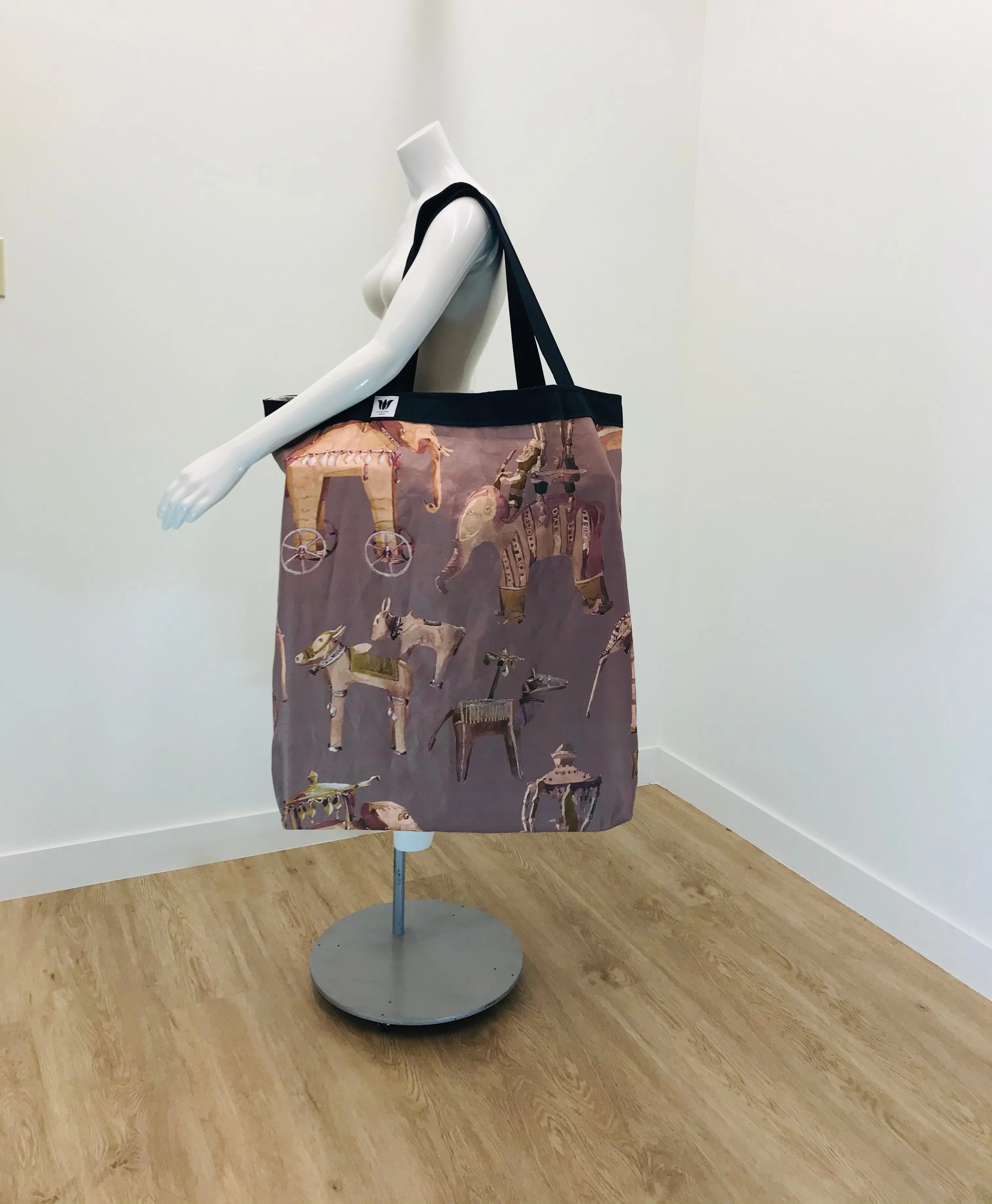 Yoga Tote | Purple Boho Animal Print